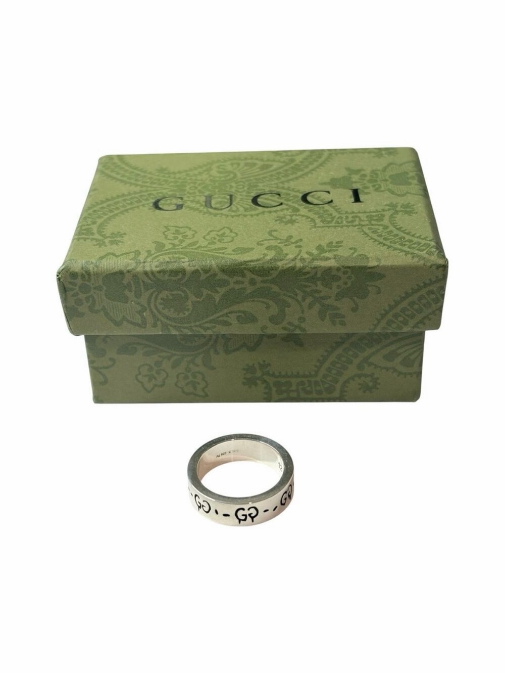 Gucci Ghost Ring Sterling Silver 925 Skull GG Band Sz 12 - US 6 NWT + Box